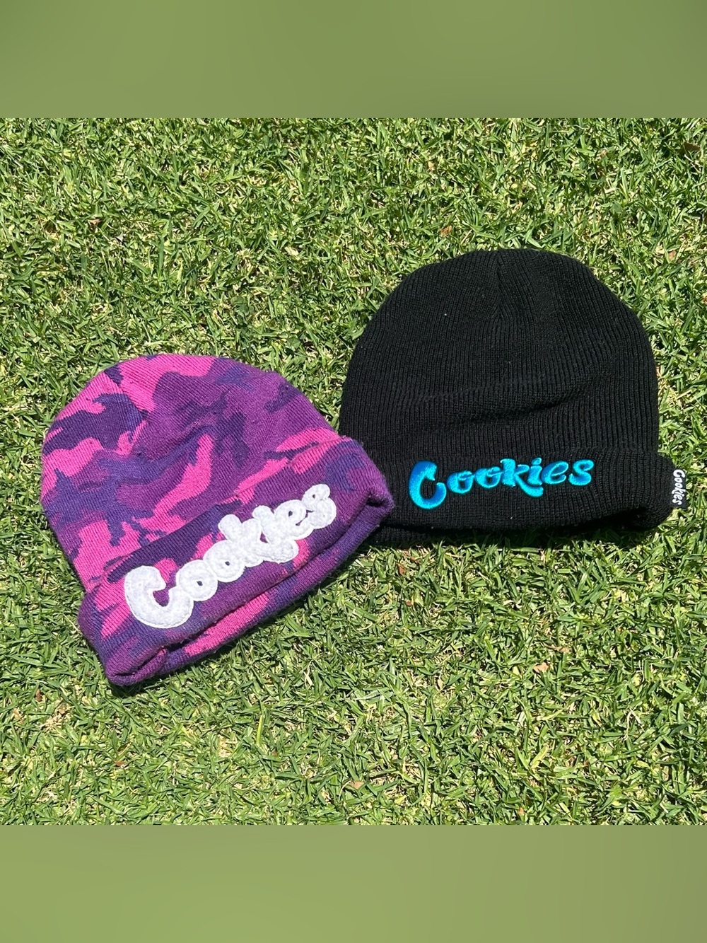 Cookies Logo Beanie Duo — Purple Camo & Black